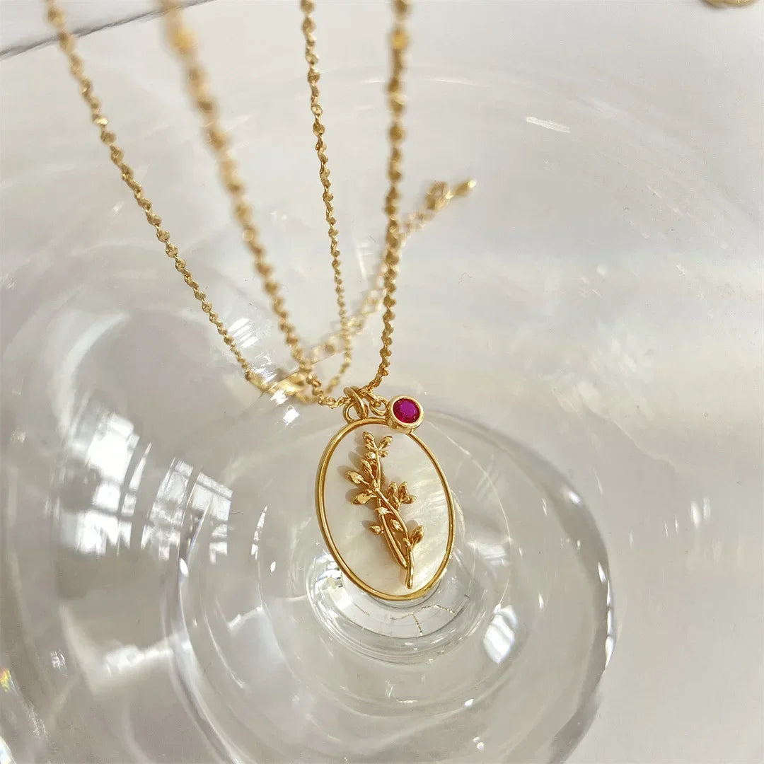 Birth Flower Pendant Necklace